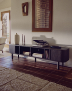 Mailen Тумба под ТВ с 2 дверцами из ясеневого шпона темной отделки 200 х 50 см