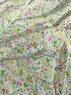 Декоративная наволочка с рюшами, оборками "Полевые цветы" 40х60 см, 1 шт, без молнии