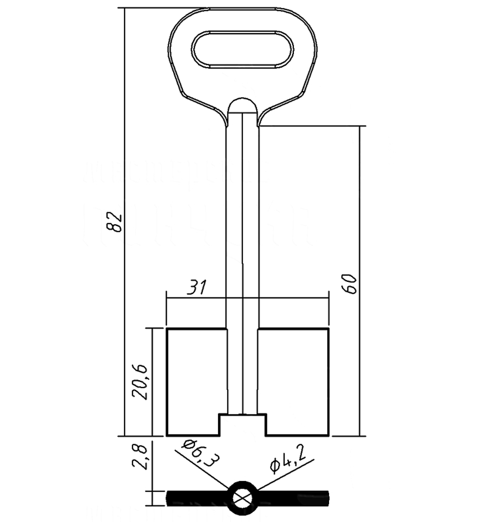 Сувальдный ключ ZGS5D  ЗГС-5 – заготовка 14992