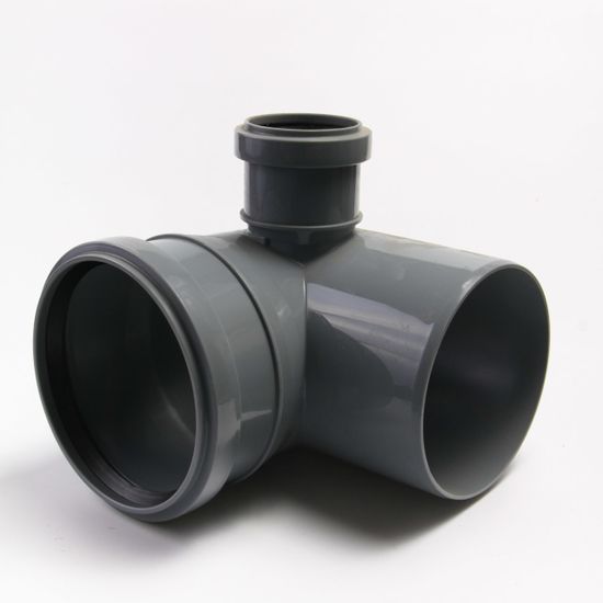 Отвод ПВХ с фронтальным патрубком Д.110/50 90гр.