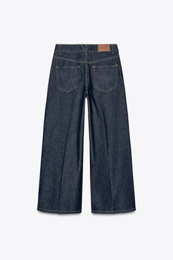 ZARA ДЖИНСЫ Z1975 STRAIGHT-LEG С ВЫСОКОЙ ПОСАДКОЙ И СТРЕЛКАМИ, СИНИЙ