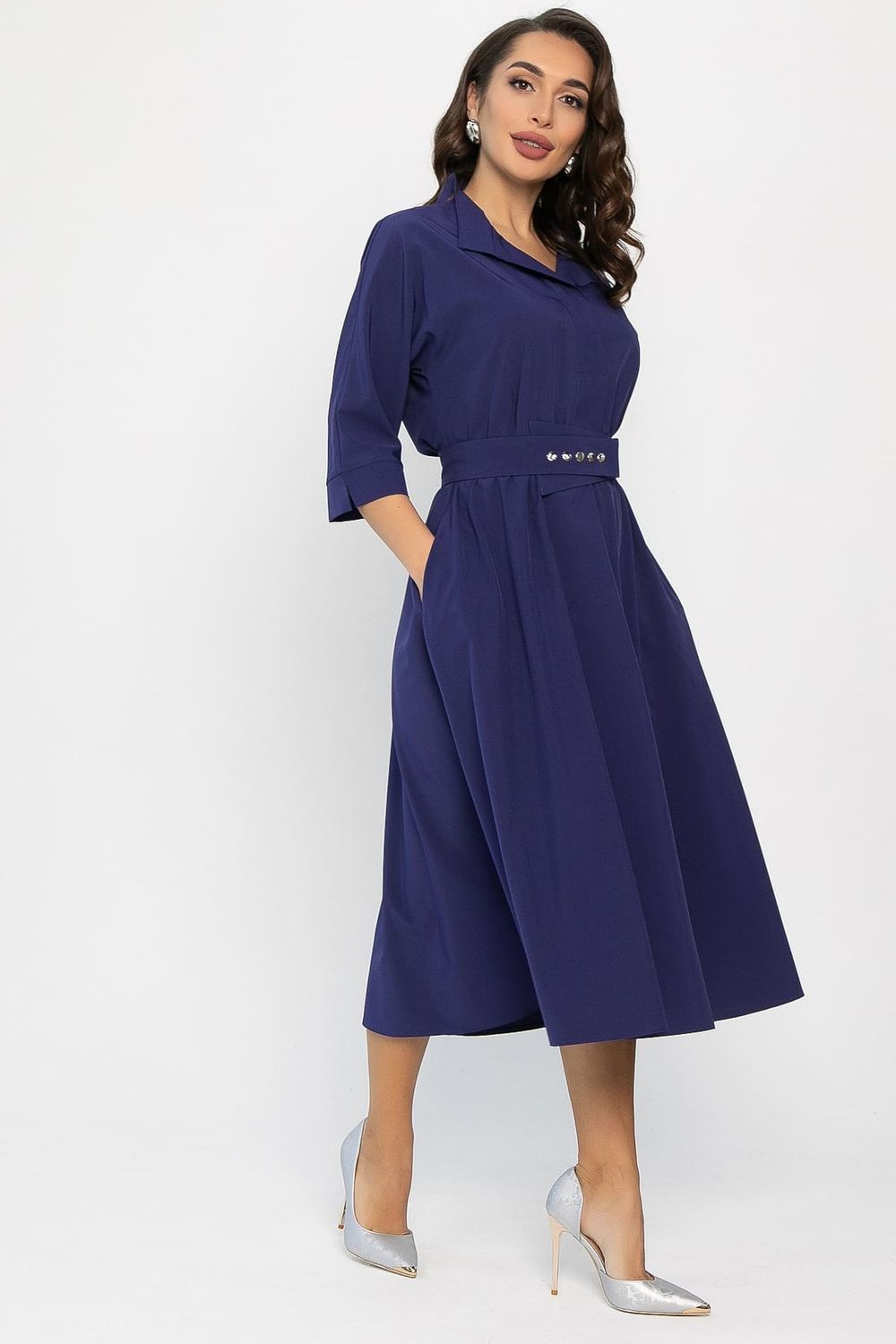 Платье с поясом Доминанта НЬЮ (чернильно-синий) П14343-16М LT Collection