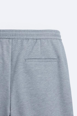 ZARA ШОРТЫ КОМФОРТНОЙ ПОСАДКИ, СИНИЙ С МЕЛАНЖЕВЫМ ЭФФЕКТОМ