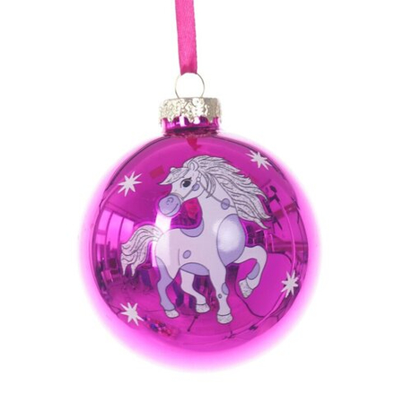 GAEM Украшение новогоднее "Шар с лошадкой", D 8 см, L8 W8 H9 см