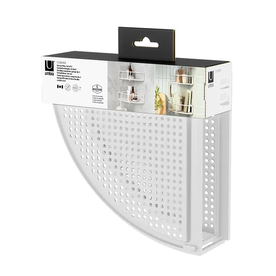 Набор из 2-х угловых полок для ванной cubiko, белые