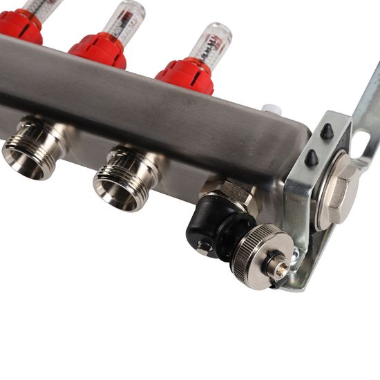 Коллектор Rommer 1"x3/4" на 11 контуров с расходомерами и запорными клапанами RMS-1201-000011