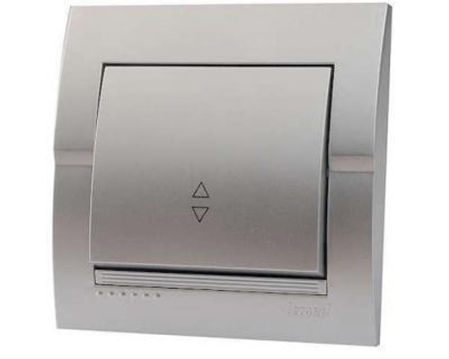 DERIY 702 2828 105 Выкл. проходной, серебристый металлик