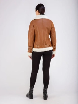 Дубленка авиатор женская натуральная короткая зима Турция