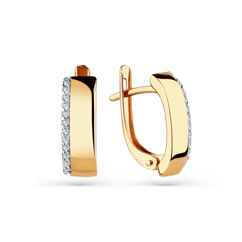 Серьги из золота 585 пробы с 24 Фианит