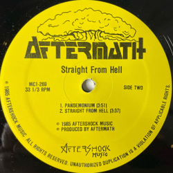Винтажная виниловая пластинка LP Aftermath Straight From Hell (USA 1985)
