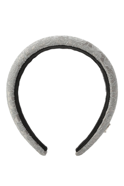 Объемный ободок из серого жаккарда