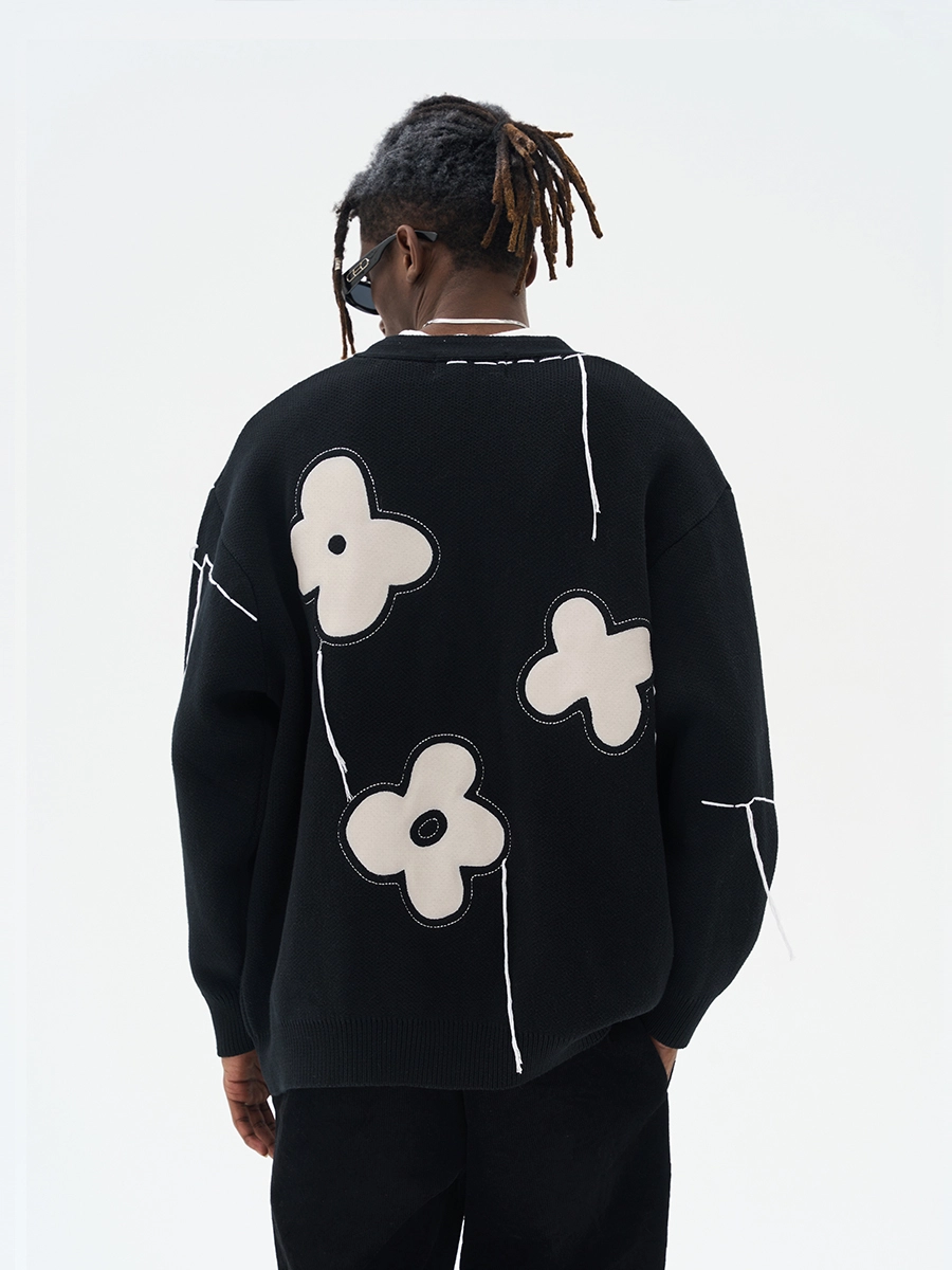 Кардиган HARSHandCRUEL "Minimalistic Flowers" Oversized Cardigan