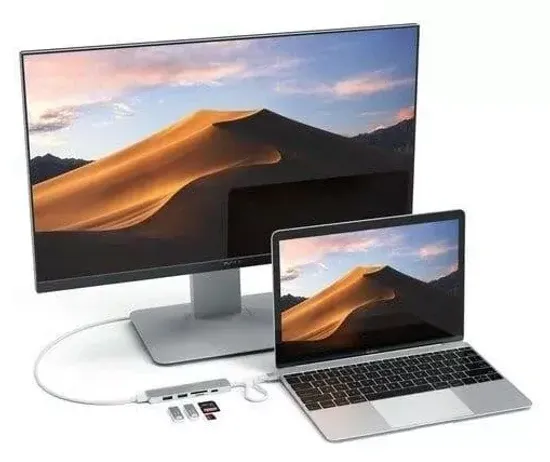 USB разветвитель Satechi Slim Multiport V2, серебристый (ST-SCMA2S)