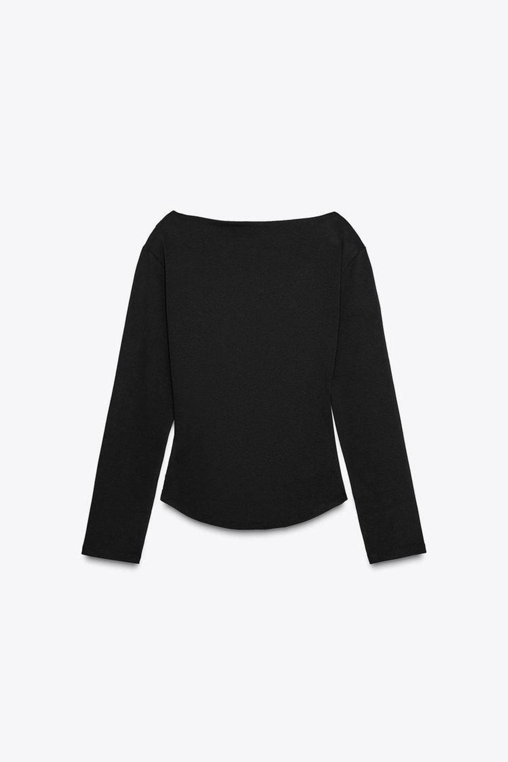 ZARA ТОП СО СБОРКАМИ СБОКУ, ЧЕРНЫЙ