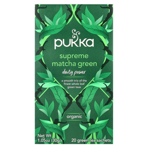 Pukka Herbs, органический зеленый чай, высшего качества зеленый матча, 20 саше, 30 г (1,05 унции)
