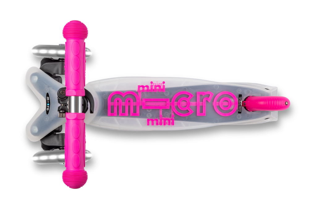 Самокат Mini Micro Deluxe Flux LED неоновый розовый