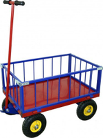 Тележка с трубчатым бортом Rusklad ТПОБ-7Т 800х1400х300 мм, до 450 кг, пневматические колеса ТПОБ 7 Т пневмо