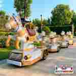 Безрельсовый детский поезд «Топ-топ», 3 платформы, 7 мест, для парка