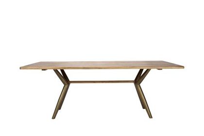 Стол RI010 Brass metal base & Light Grey Ash