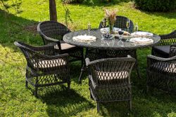 "Эспрессо–150 S" обеденная группа плетеная, цвет графит