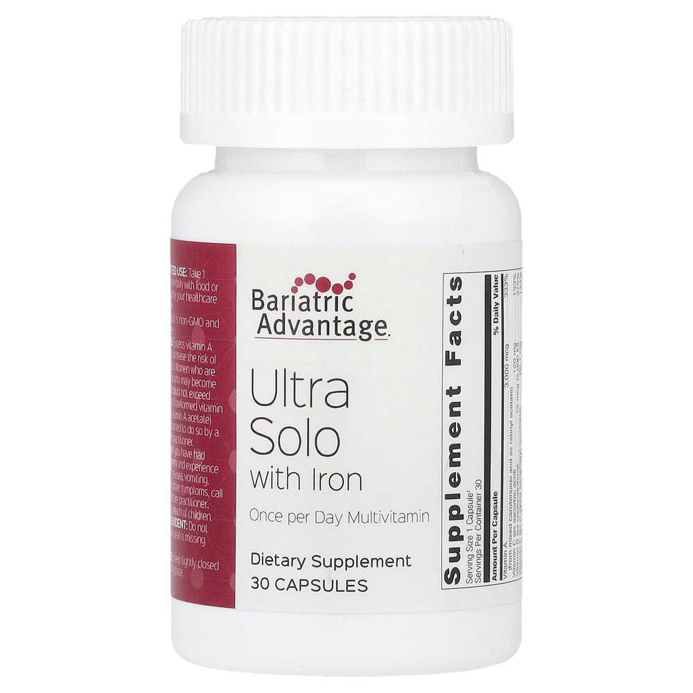 Bariatric Advantage, Ultra Solo с железом, 30 капсул