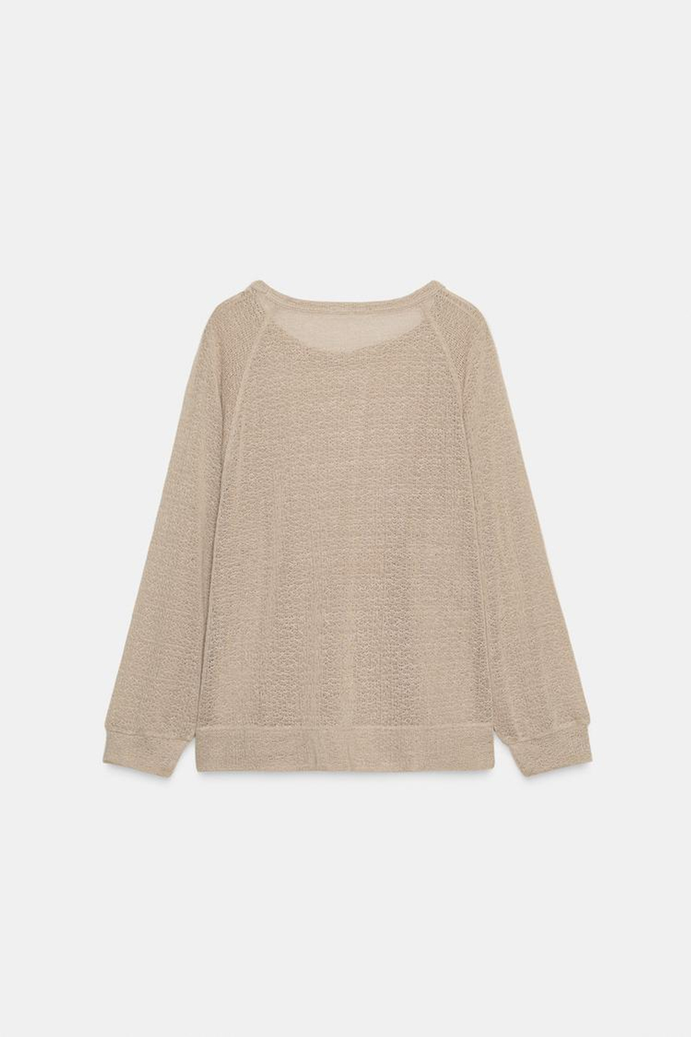 ZARA ДЖЕМПЕР В СТИЛЕ РУСТИК С ДЛИННЫМИ РУКАВАМИ, ПЕСОЧНЫЙ