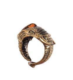 AM-2501 Кольцо «Слон» (латунь, янтарь)