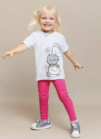 021_БК24 Леггинсы (брюки) для девочки, фуксия