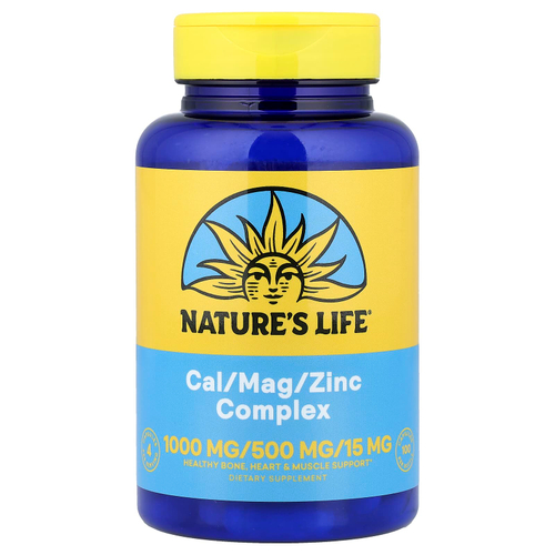 Nature's Life, Комплекс кальция, магния и цинка, 100 капсул