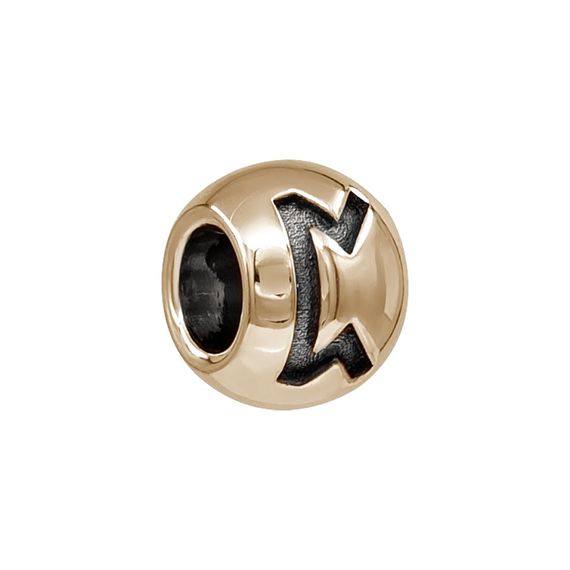 Шарм с руной Перт - бусина для браслета из бронзы, вид 1