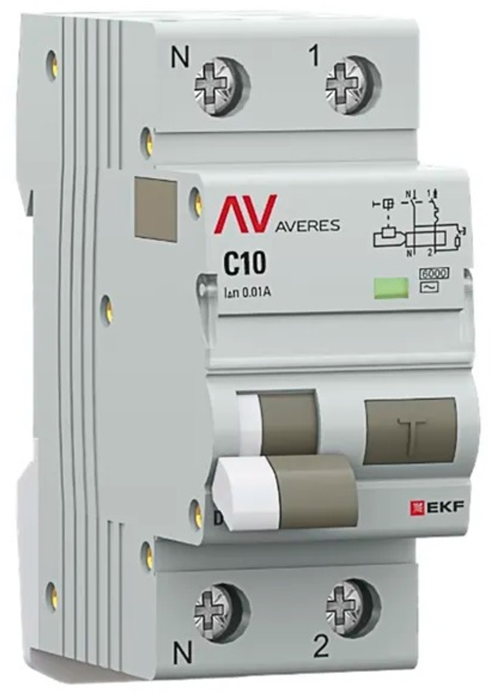 Автомат дифференциальный EKF rcbo6-1pn-10C-10-ac-av