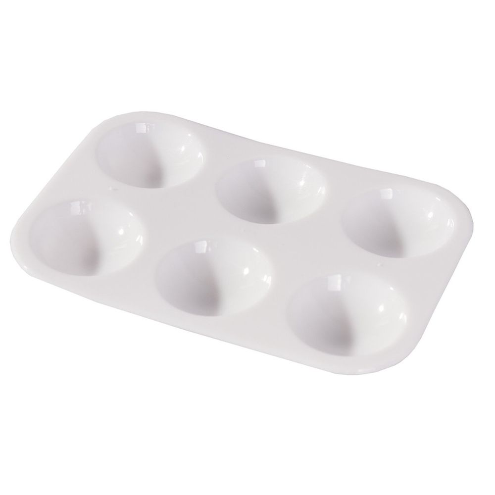 Палитра Yalong, 8.5*12.5 см, 6 ячеек, прямоугольная, пластик, белая