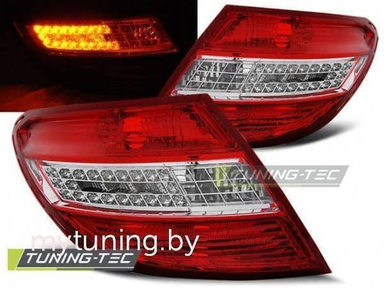 Задние фонари Mercedes C W204 red white led