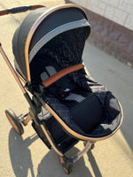 Коляска-трансформер 3в1 Luxmom V9 Черный текстиль