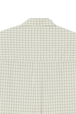 ZARA X BENITO ANTONIO РУБАШКА С ОТЛОЖНЫМ ВОРОТНИКОМ, БЕЛЫЙ/ЗЕЛЕНЫЙ
