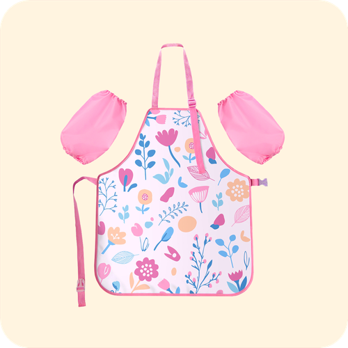 Фартук для творчества с застёжкой фастекс. Цветочный принт