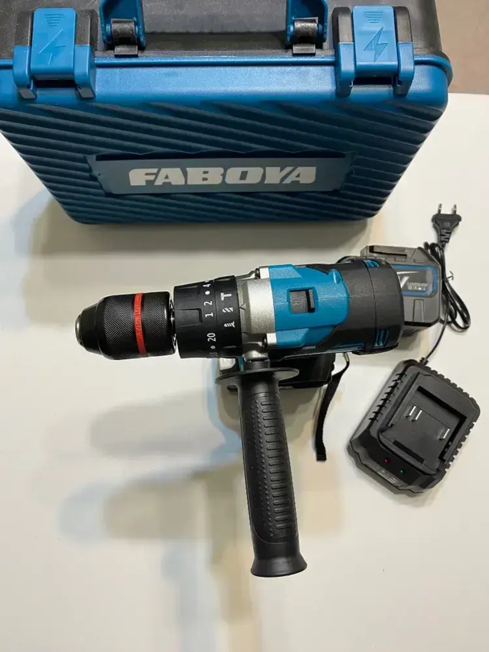 FABOYA Дрель-шуруповерт, 21 В, 120 Нм, 2 АКБ