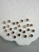 Шатоны 4 мм, Бежевый в серебре, 25 шт