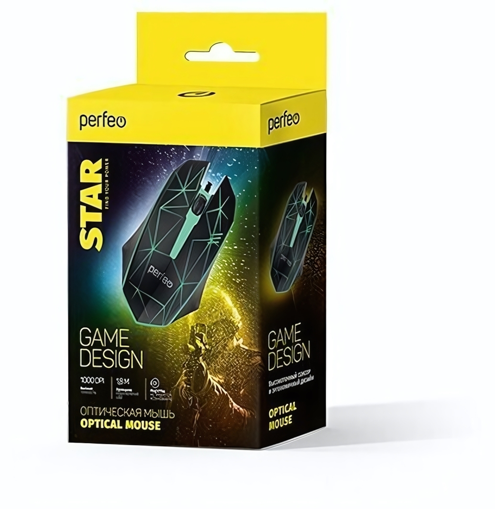 Мышь игровая проводная Perfeo STAR Black