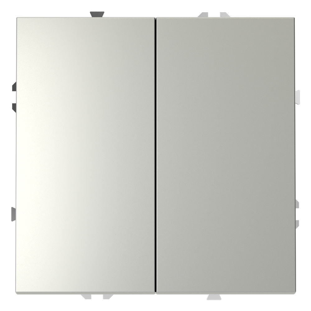 Проходной переключатель встраиваемый VOLTUM S70 двухклавишный 10А, (сталь)