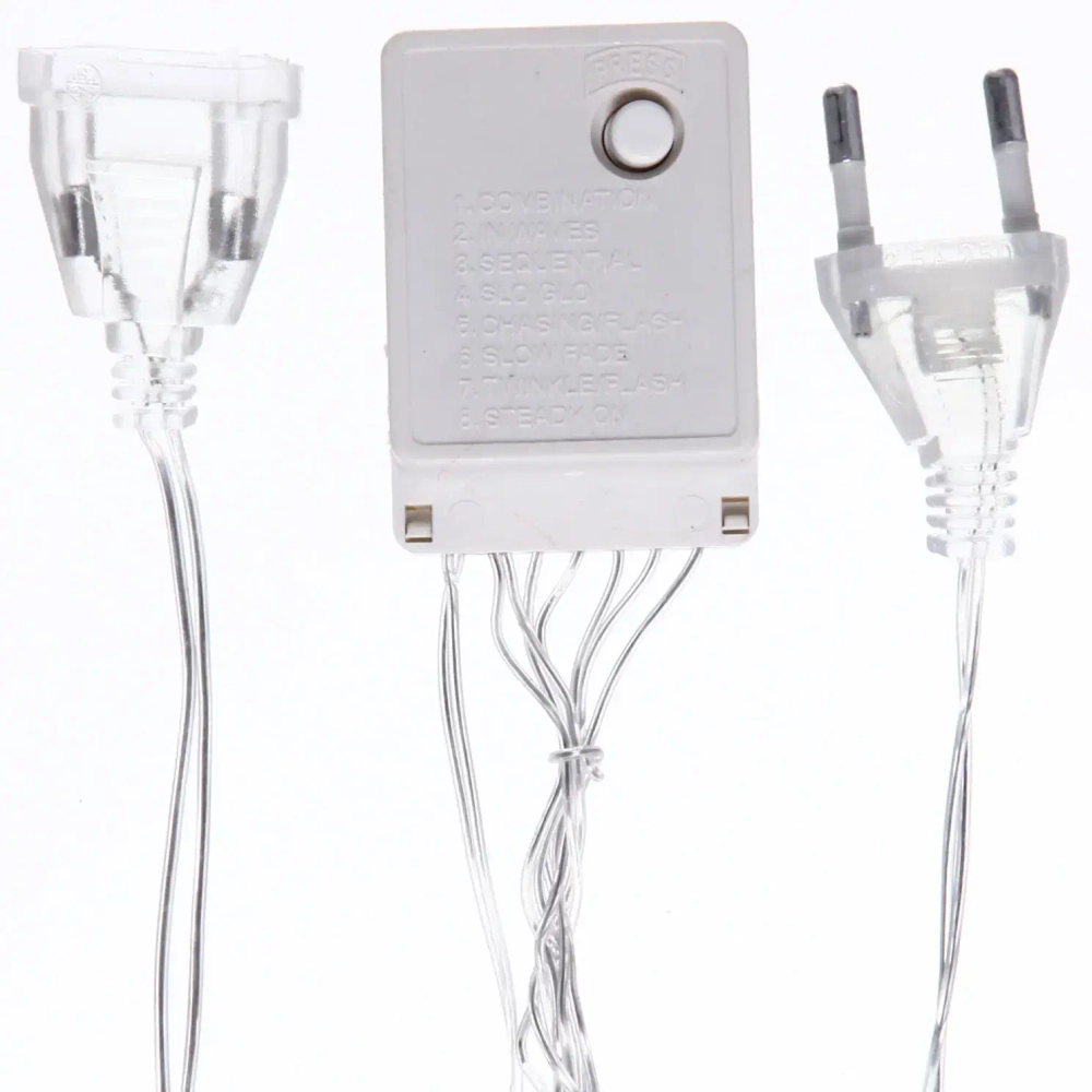 Гирлянда для дома ЗАНАВЕС ш3,0* в2,5 м 480 ламп LED, прозрач.пров, 8 реж, IP-20, Мультицвет (возможность соединения)