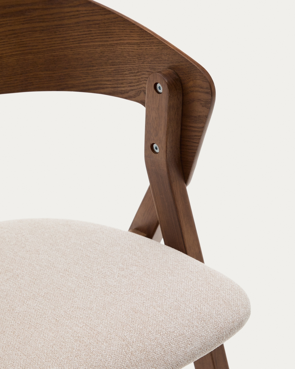 Стул Godia из дерева в цвете венге и бежевого шенилла