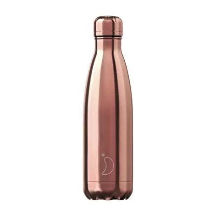 Chilly's Bottles Хромированная термобутылка розового золота емкостью 500 мл.