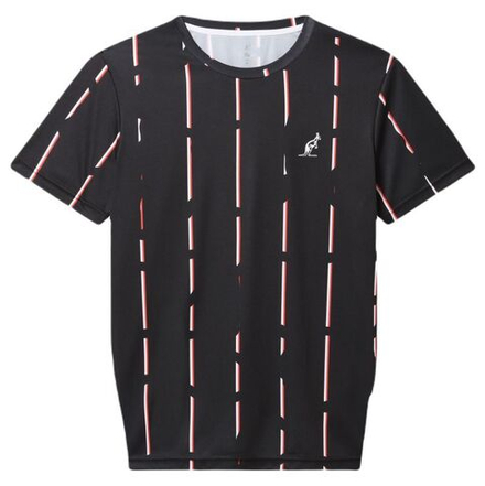 Теннисная футболка Australian Ace T-Shirt With Stripes Print - Black
