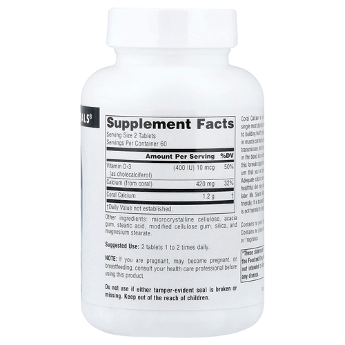 Source Naturals, Коралловый кальций, 120 таблеток