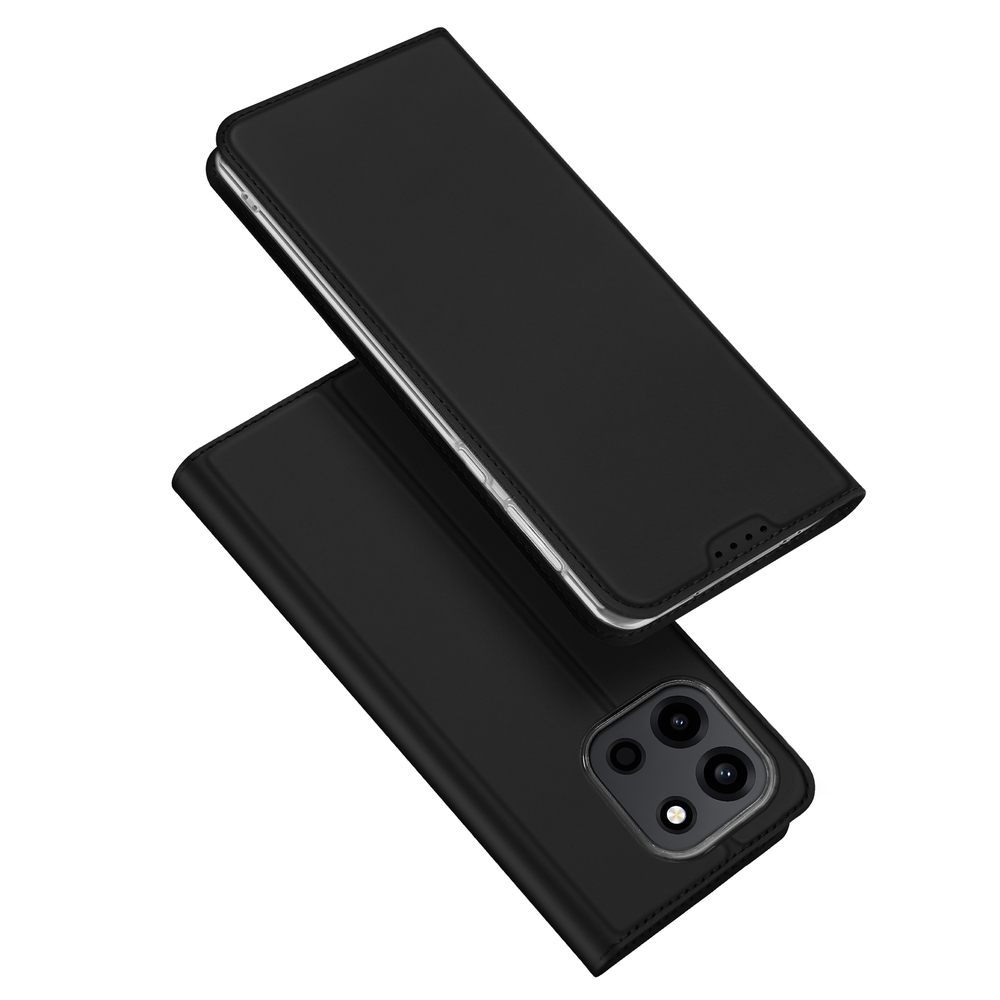 Чехол книжка из кожи черного цвета для OnePlus Nord 6, серия Skin Pro Series от Dux Ducis