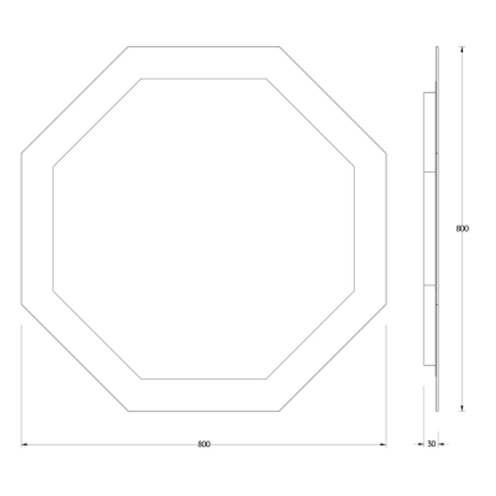 Зеркало Evoform с LED-подсветкой 25,5 W 80х80 см Без выключателя Нейтральный белый свет