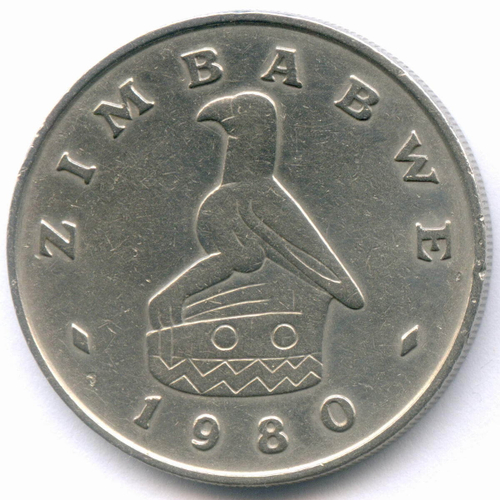 1 доллар 1980 год. Зимбабве. Медно-никель, диаметр 28.95 мм. VF