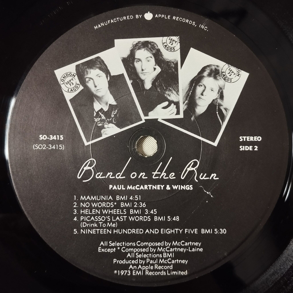 Винтажная виниловая пластинка LP Paul McCartney and Wings Band On The Run (USA 1973)