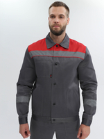 Костюм Лигор-2 СОП (тк.Смесовая,210) п/к, т.серый/красный